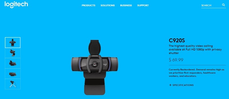 Logitech C920S for Streaming and Podcasting