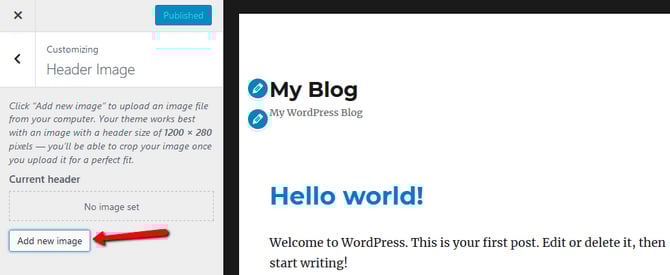 Add new image to your blog