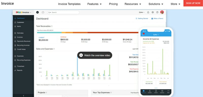 Zoho Invoice is an innovative online billing software designed to streamline billing and payment collection in small businesses.