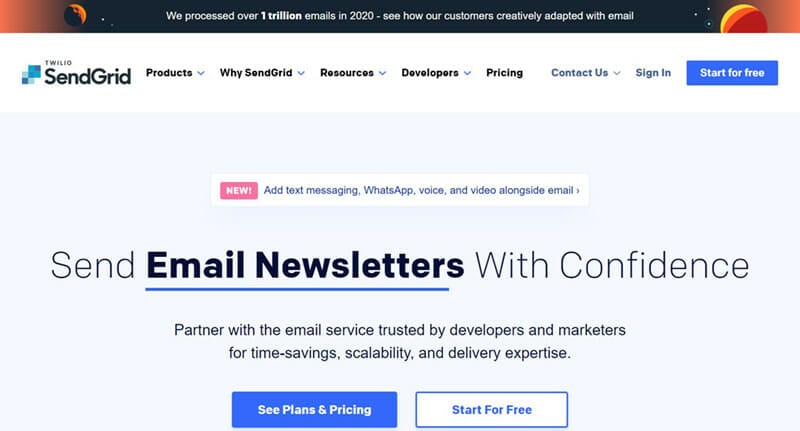 SendGrid is the best mass email service for sending transactional emails.