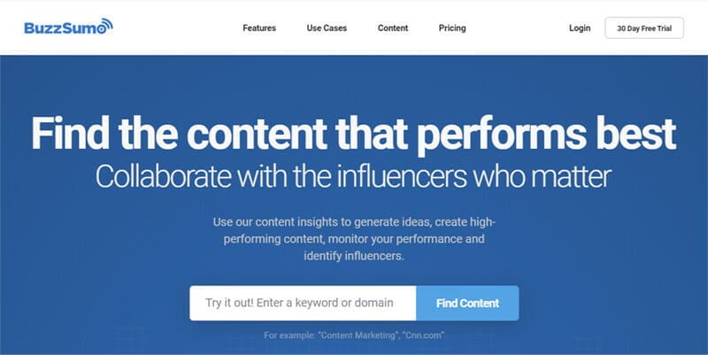 BuzzSumo is the best SEO Based Social Listening Tool for Businesses