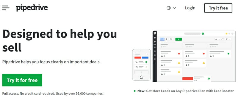 Pipedrive is the best CRM and Sales Pipeline Software with a Visually Appealing User Interface for Deal Makers