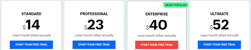 Zoho CRM Pricing Plan 