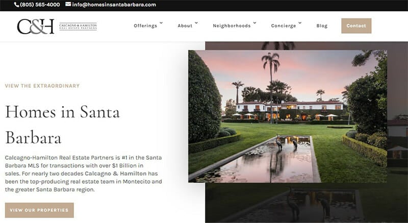 Calcagno Hamilton is the Best Realtor Website for Modern and Appealing One Page Design