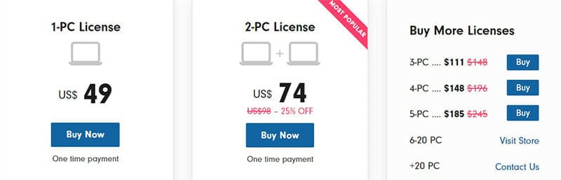 FlashBack Express Pricing Plan