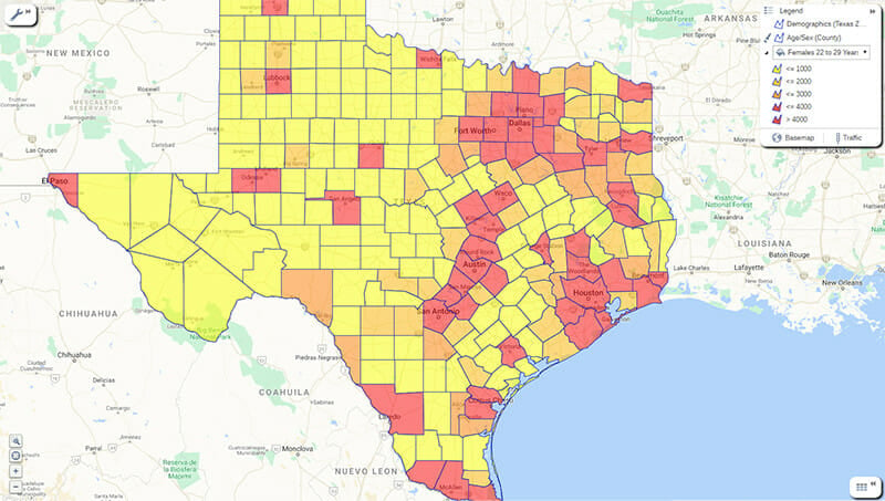 Maps allow to locate elements on relevant objects and areas