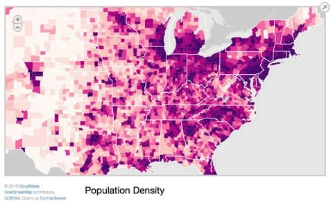 Polymaps Data visualization example