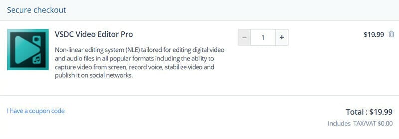 VSDC Video Editor Pro Pricing Plan 