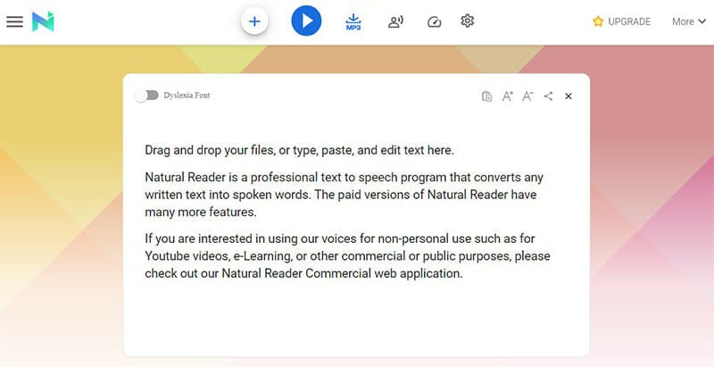 Natural Reader Online Reader is a Pared down, Free Version of Natural Reader