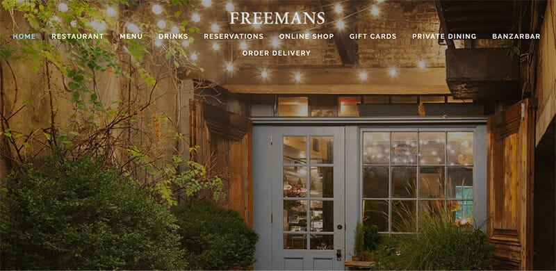 Freemans Restaurant is a Smart Example of a Restaurant Website Made With Squarespace