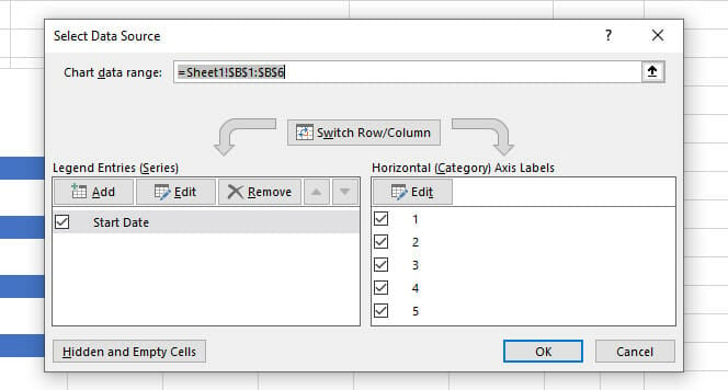 Adding a new data range