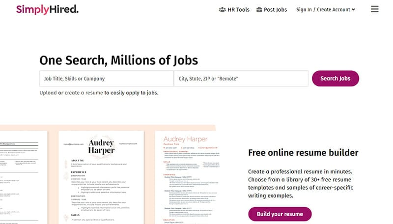 SimplyHired is the Best Freelancing Platform for Free Job Listings