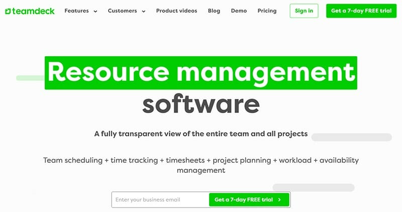Teamdeck - Resource management software