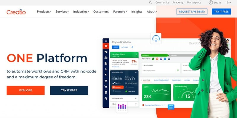 Creatio - ONE Platform to automate workflows and CRM with no-code and a maximum degree of freedom