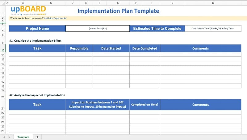 Implementation plan template