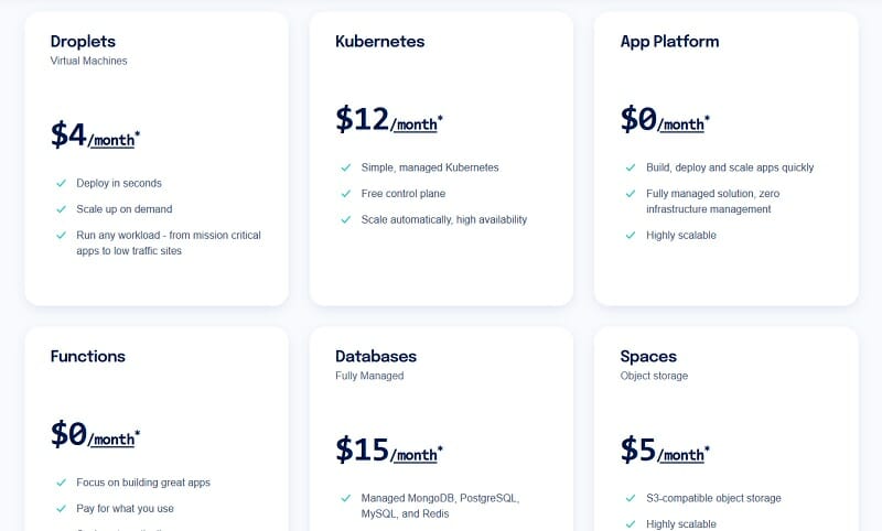DigitalOcean - pricing