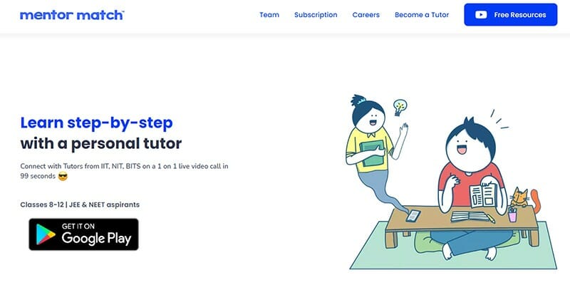 Mentor Match - Learn step-by-step with a personal tutor