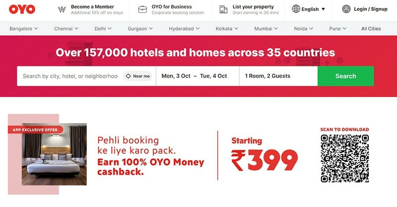 OYO - Over 157000 hotels and homes across 35 countries