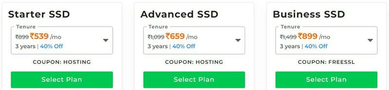 BigRock- Pricing Plan