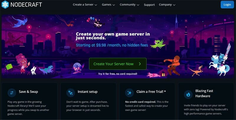 NodeCraft- Create your own game server in just seconds