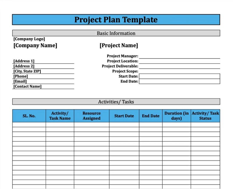 Project Plan Template