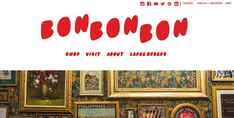 Bon Bon Bon - A Visually Appealing Ecommerce Site That Sells Artisan Chocolates