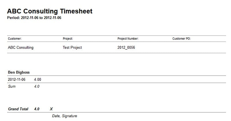 ABC Consulting Timesheet