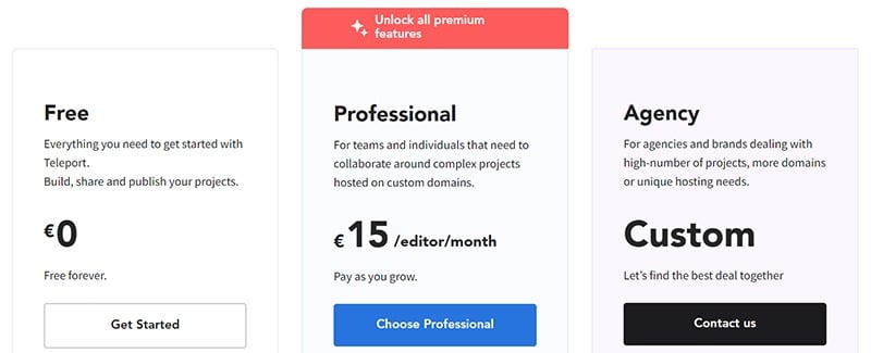 Teleport - Pricing Plan