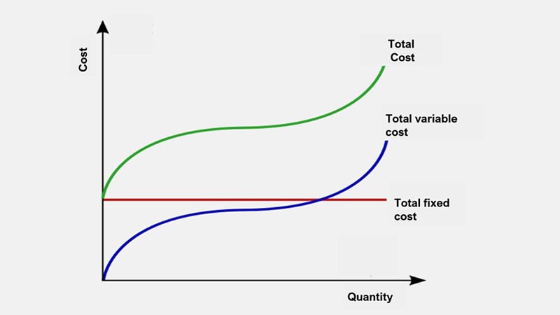 The Relationship Between Total Cost, Total Variable Cost, and Total Fixed Cost