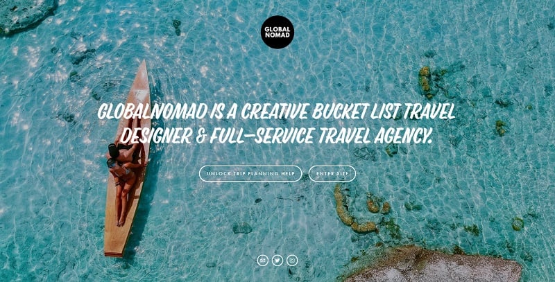 1. Global Nomad - Travel Website example