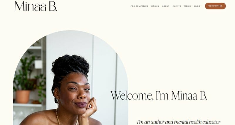 1. Minaa B. Consulting - Therapist Website Example