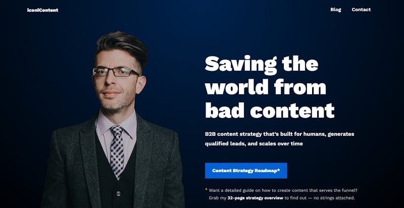 10. Aaron Orendorff - Writer Website example