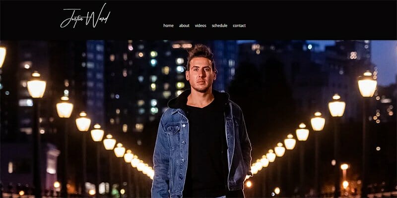 10. Justin Ward - Music & Musician Website Example