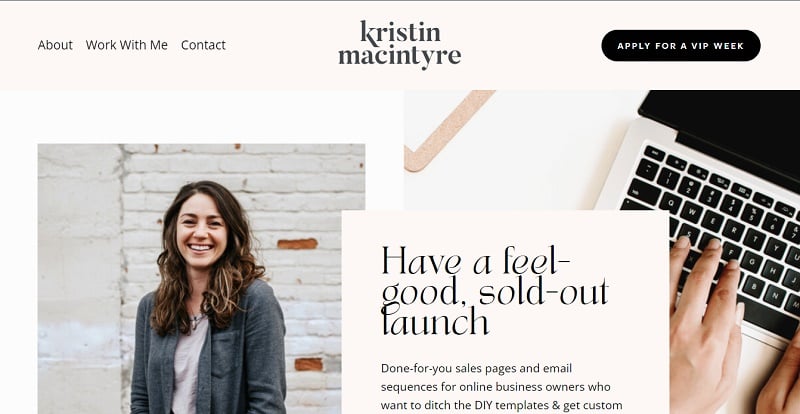 11. Kristin MycIntyre - Writer Website example