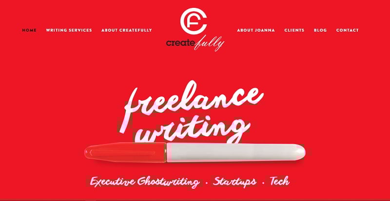 12. Createfully - Writer Website example