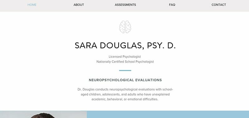 12. Sara Douglas - Therapist Website Example