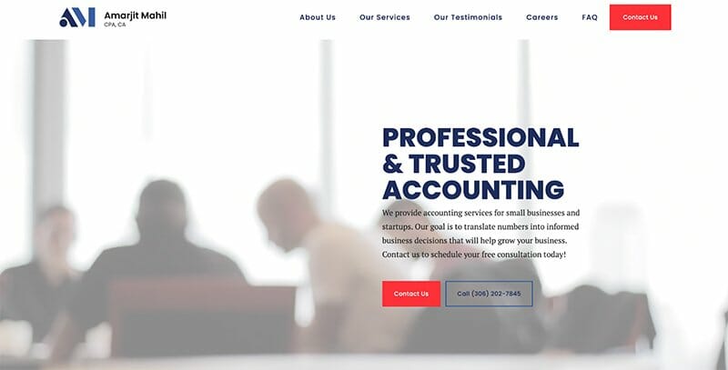 13. Amarjit Mahil - Accountant Website Example
