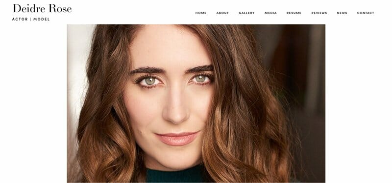 13. Deidre Rose - Actor Website Example