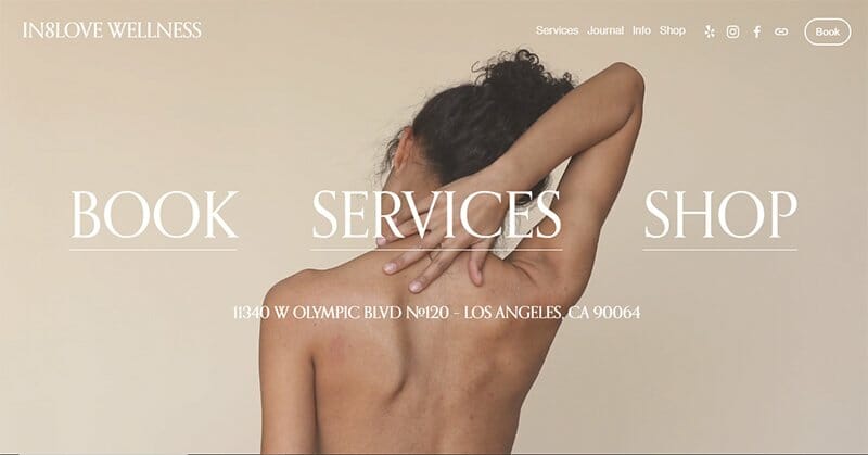 13. In8love Wellness - Therapist Website Example