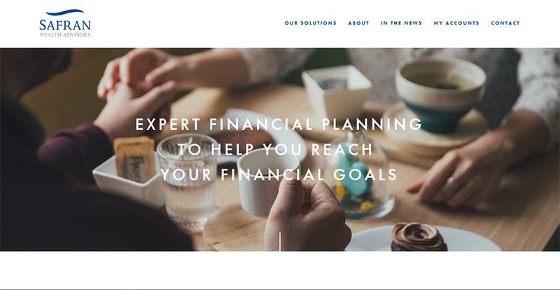 13. Safran Wealth Advisors - Consulting Website Example