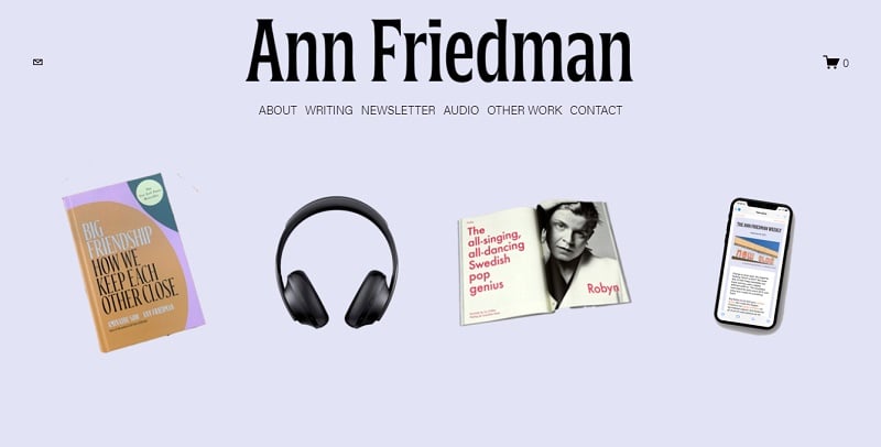 15. Ann Friedman - Writer Website example