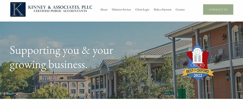15. Kinney & Associates PLLC - Accountant Website Example