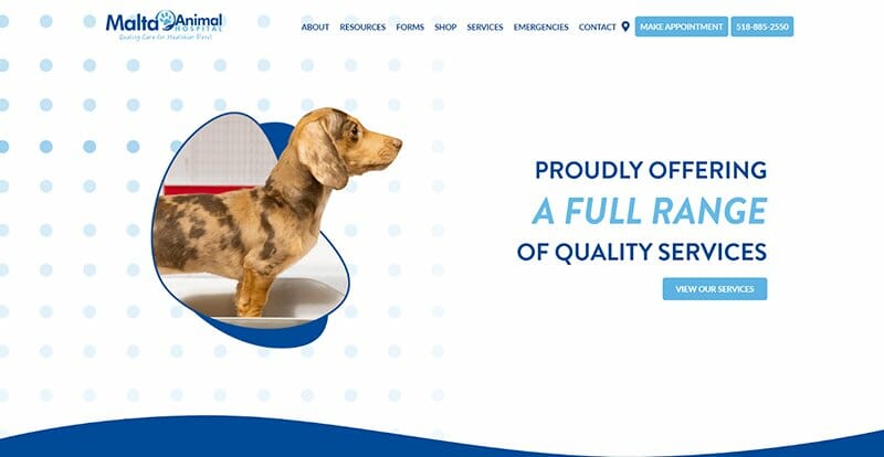 15. Malta Animal Hospital - Veterinary Websites Example