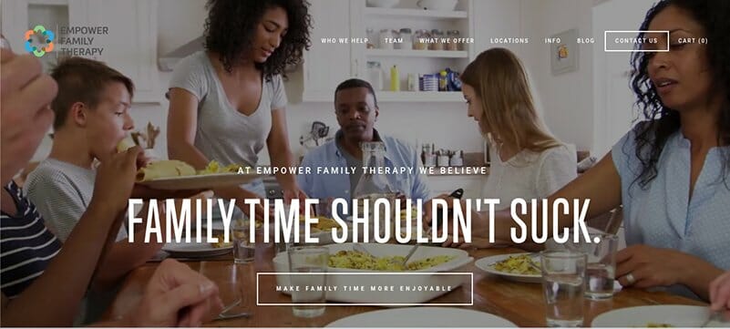16. Empower Family Therapy - Therapist Website Example