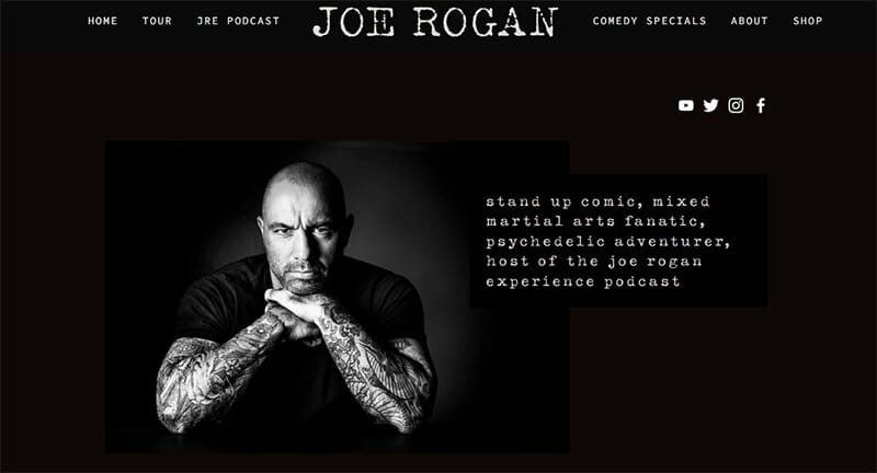 16. Joe Rogan - Podcast Website Example