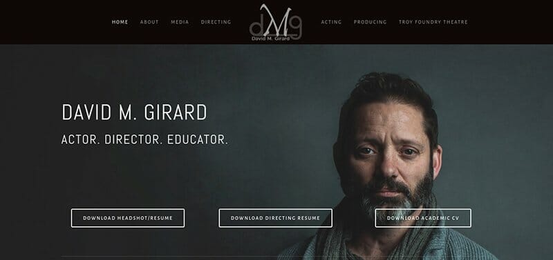 17. David M. Girard - Actor Website Example