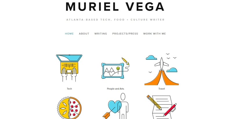 18. Muriel Vega - Writer Website example