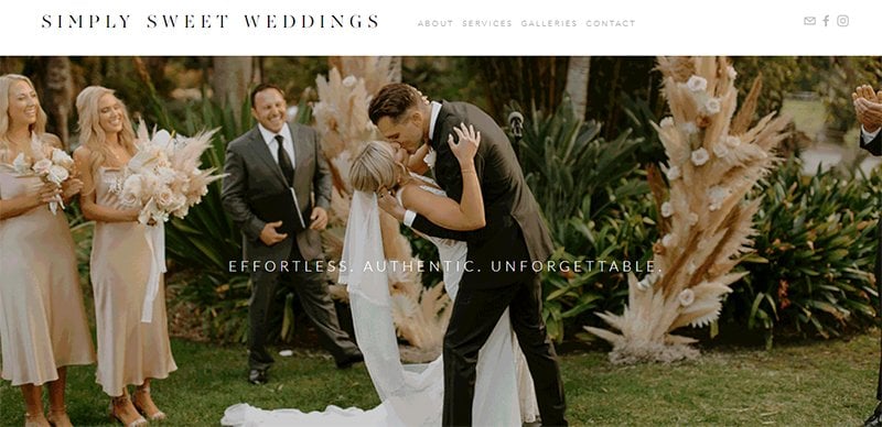 2. Simply Sweet Weddings - Wedding Planner Websites