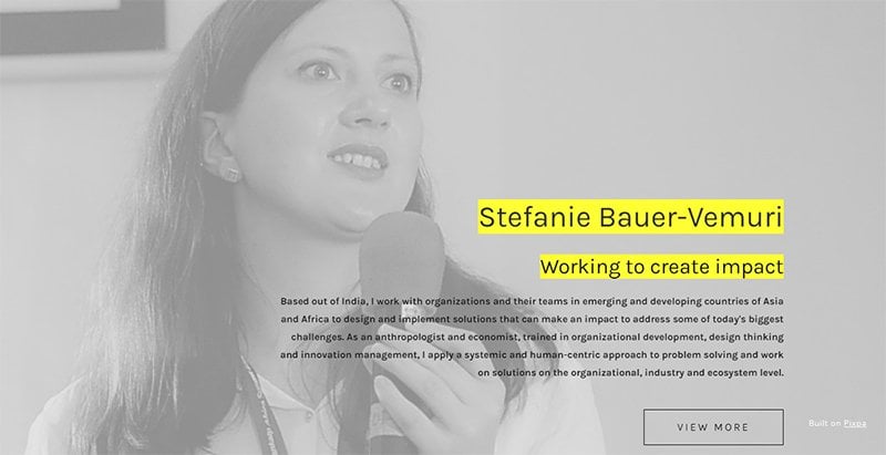 2. Stefanie Bauer Vemuri - Consulting Website Example