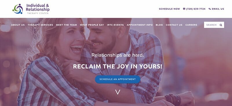 20. Individual and Relationship Therapy Center - Therapist Website Example